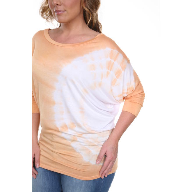 White Mark Plus Size Tie Dye Top/Tunic Clothing Women's Clothing