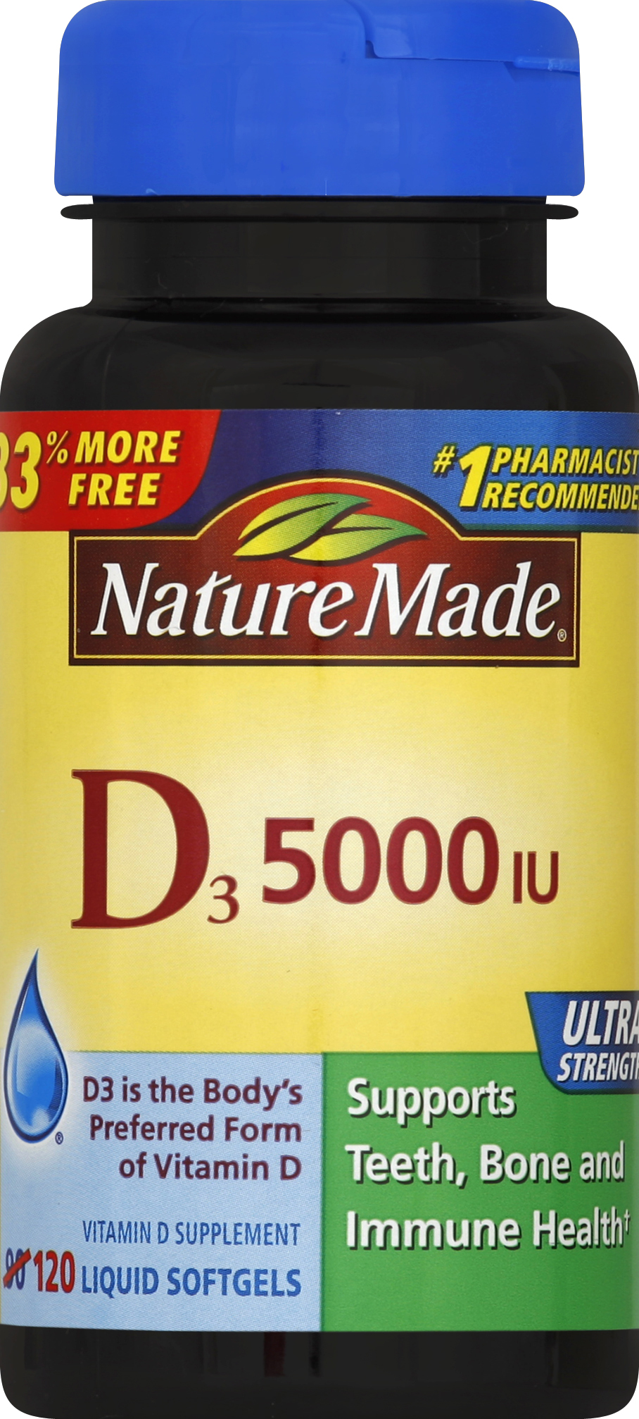UPC 031604028107 Nature Made Vitamin D3 5000 IU, 120 Liquid Softgels