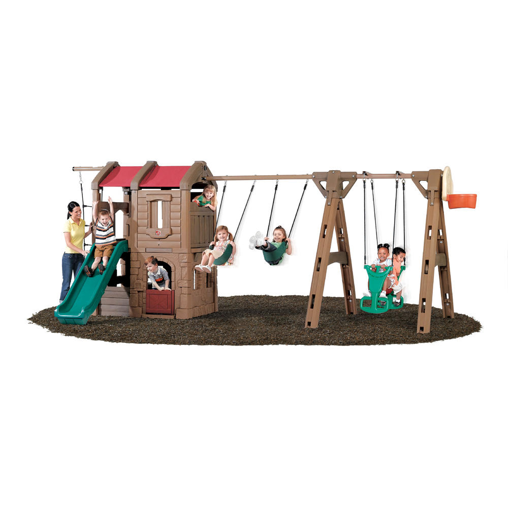 Naturally Playful Adventure Lodge Play Center with Glider