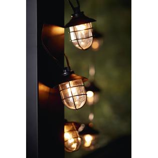 Essential Garden 10ct Oversized String Light- Metal Lantern - Outdoor Living - Outdoor Lighting ...