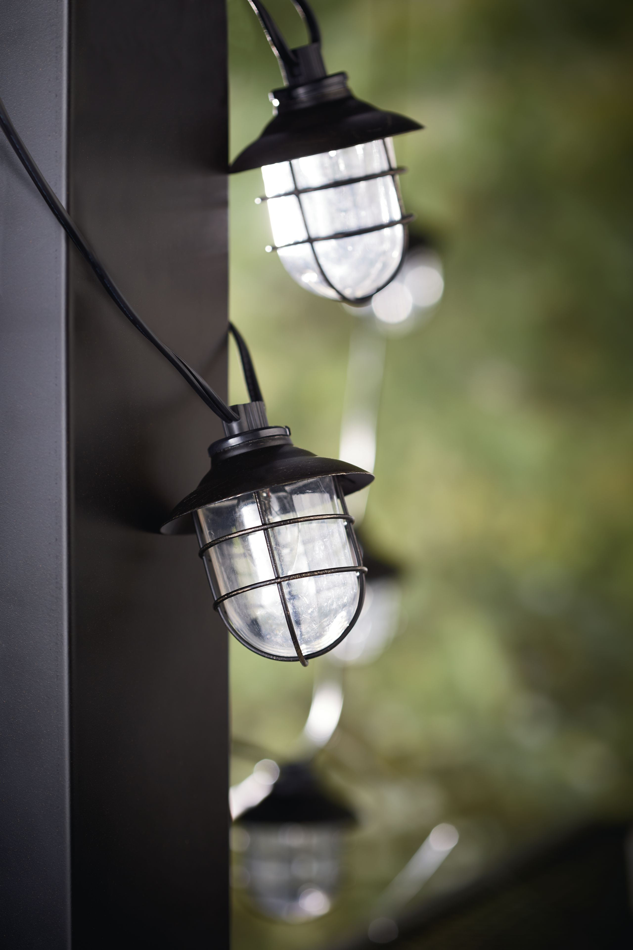 Essential Garden 10ct Oversized String Light- Metal Lantern - Outdoor Living - Outdoor Lighting ...