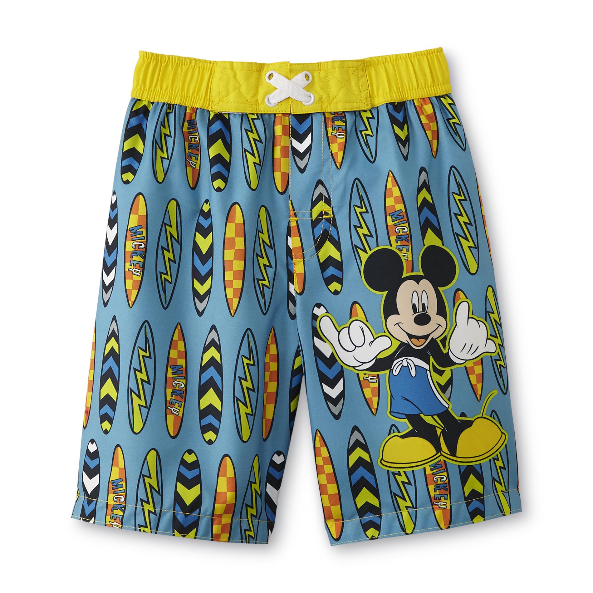 Disney Mickey Mouse Infant & Toddler Boy's Swim Trunks Surfboards