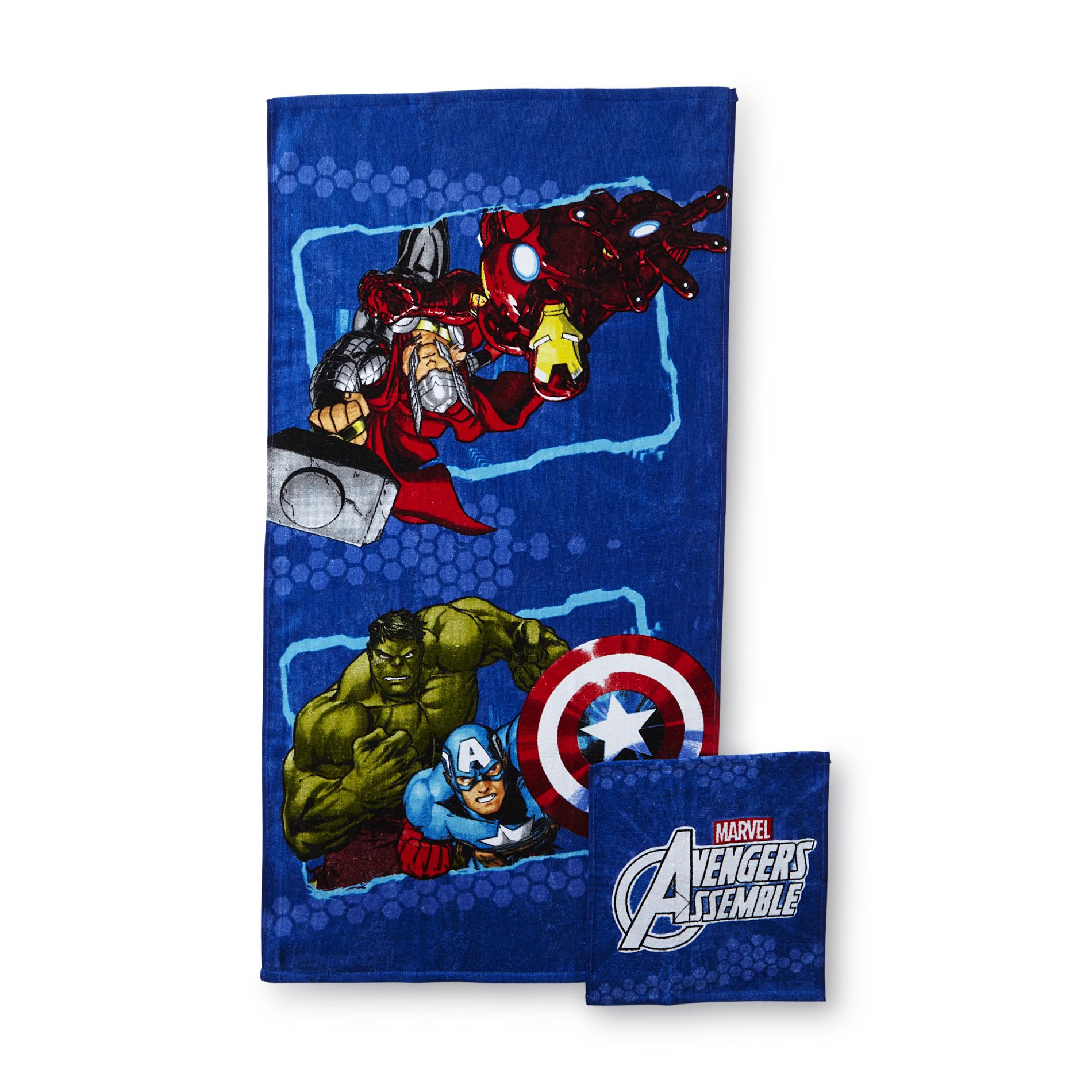 UPC 032281370480 product image for Marvel Comics Avengers Assemble Boy's Bath Towel & Washcloth | upcitemdb.com