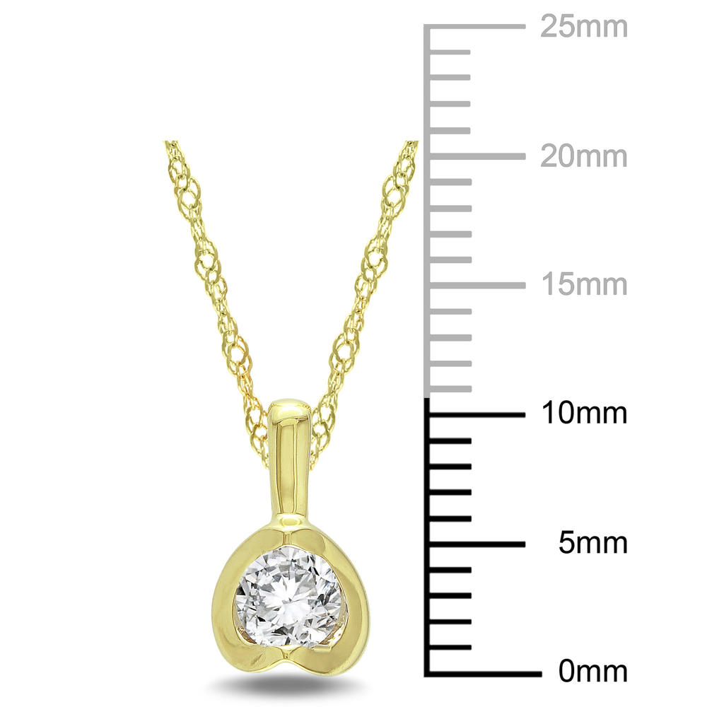1/4 CT TW Diamond Fashion Pendant With Chain in 10k Yellow Gold GH I2;I3