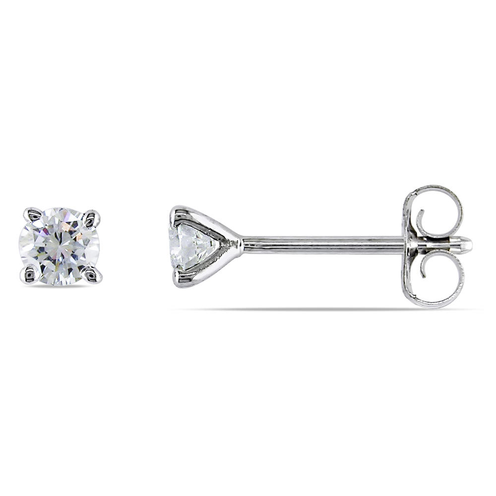 1/4 CT Martini Solitaire Earrings Set in 14K White Gold (VS2-SI1)