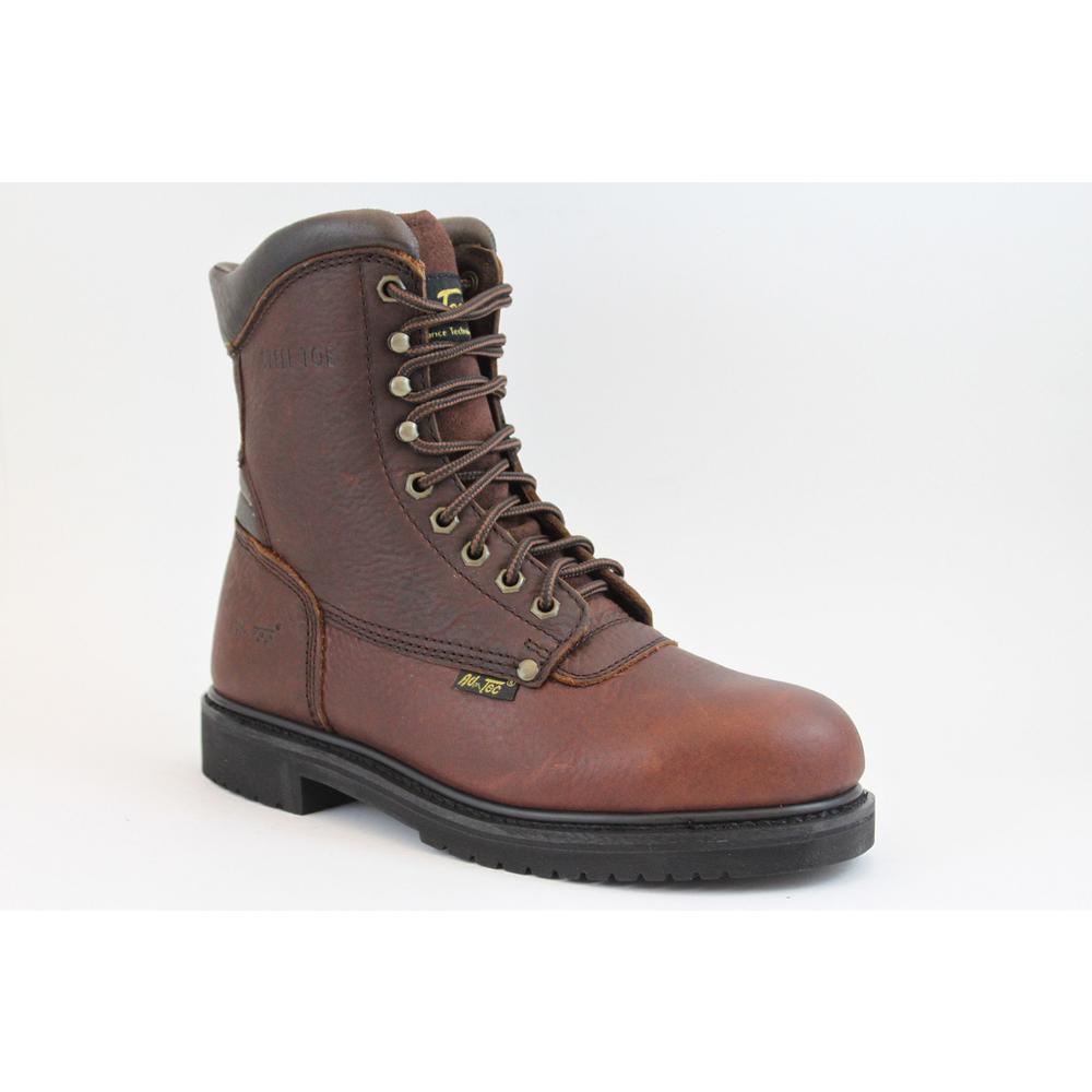 Men's 8" Steel Toe Lace Up Boots Pu Sole Brown