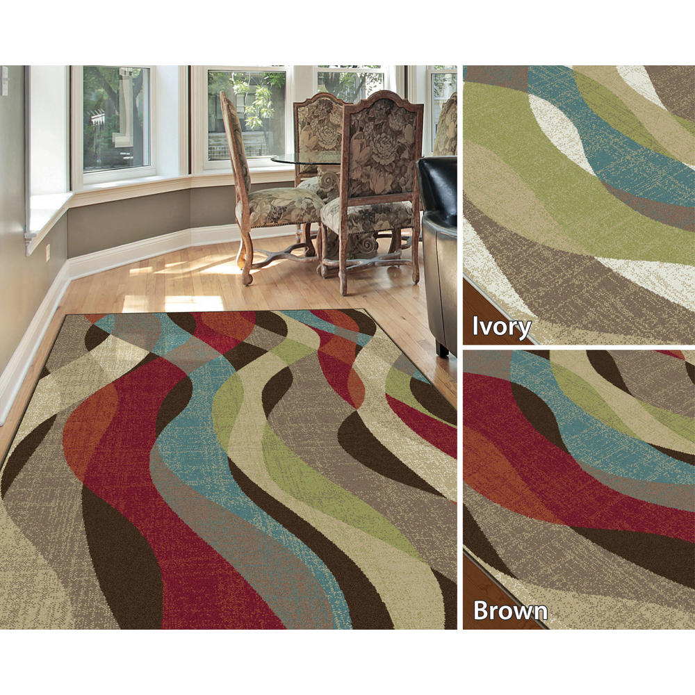 Deco Willow Brown 5 ft. 3 in. x 7 ft. 3 in. Transitional Area Rug