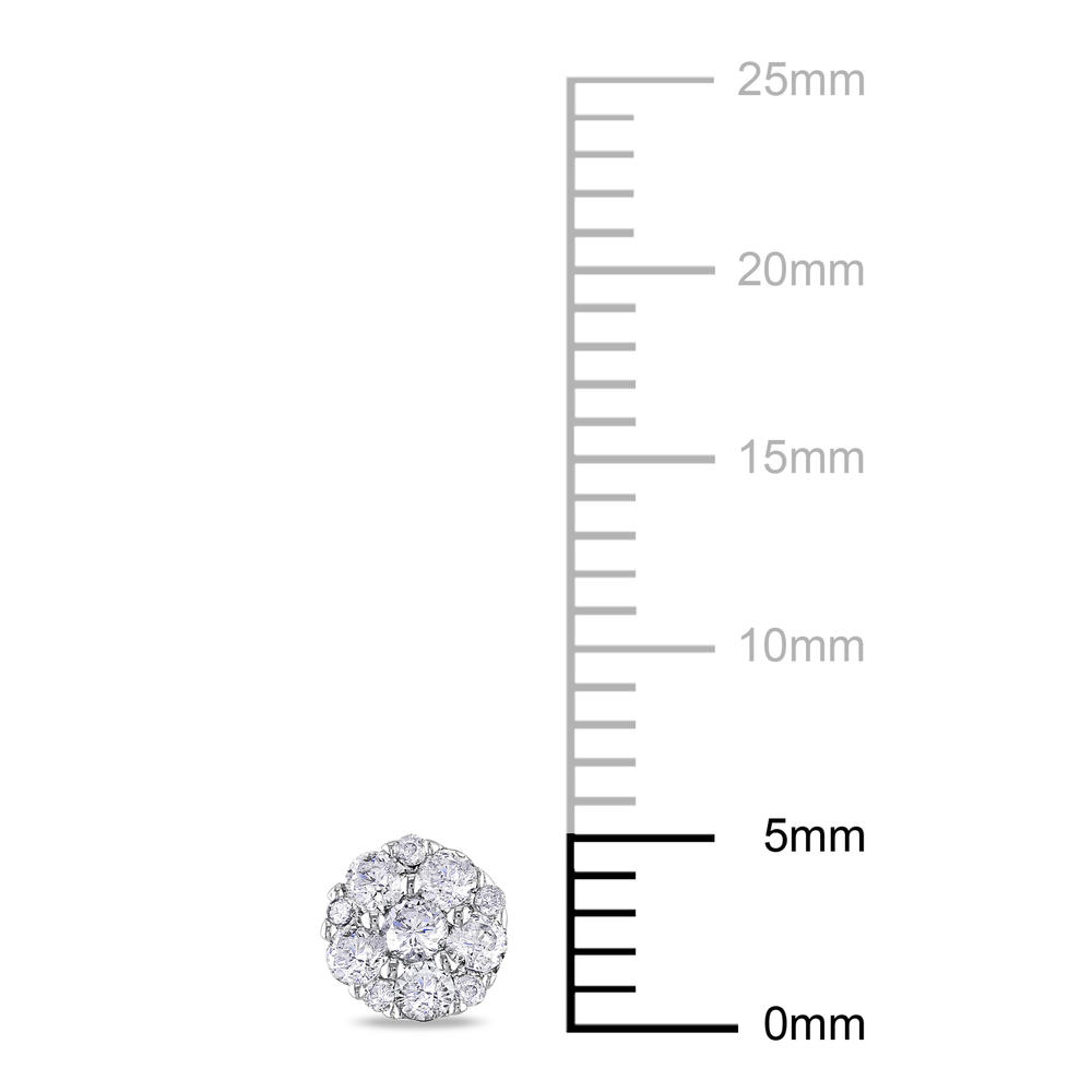 1/4 CT  Diamond Ear Pin Earrings Set in 10k White Gold (GH I1;I2)
