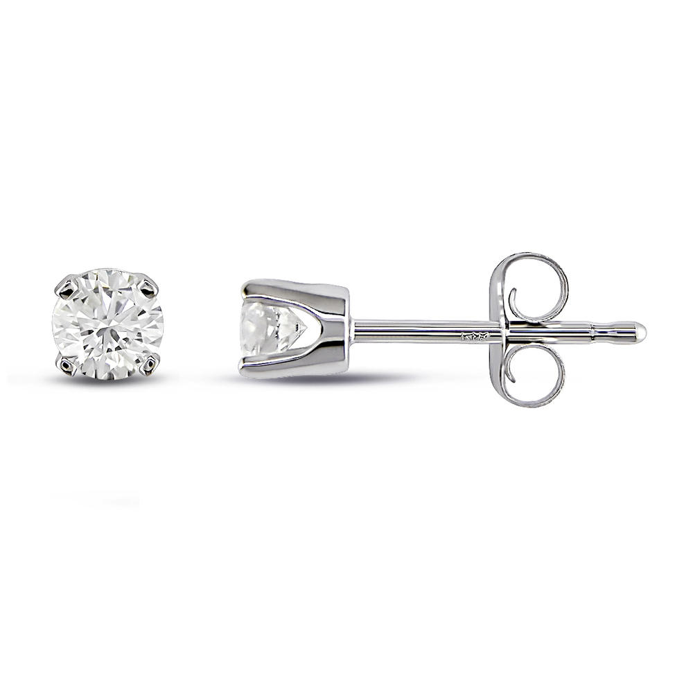 1/3 CT 4-Prong Solitaire Earrings Set in 14K White Gold (G-H I1-I2)