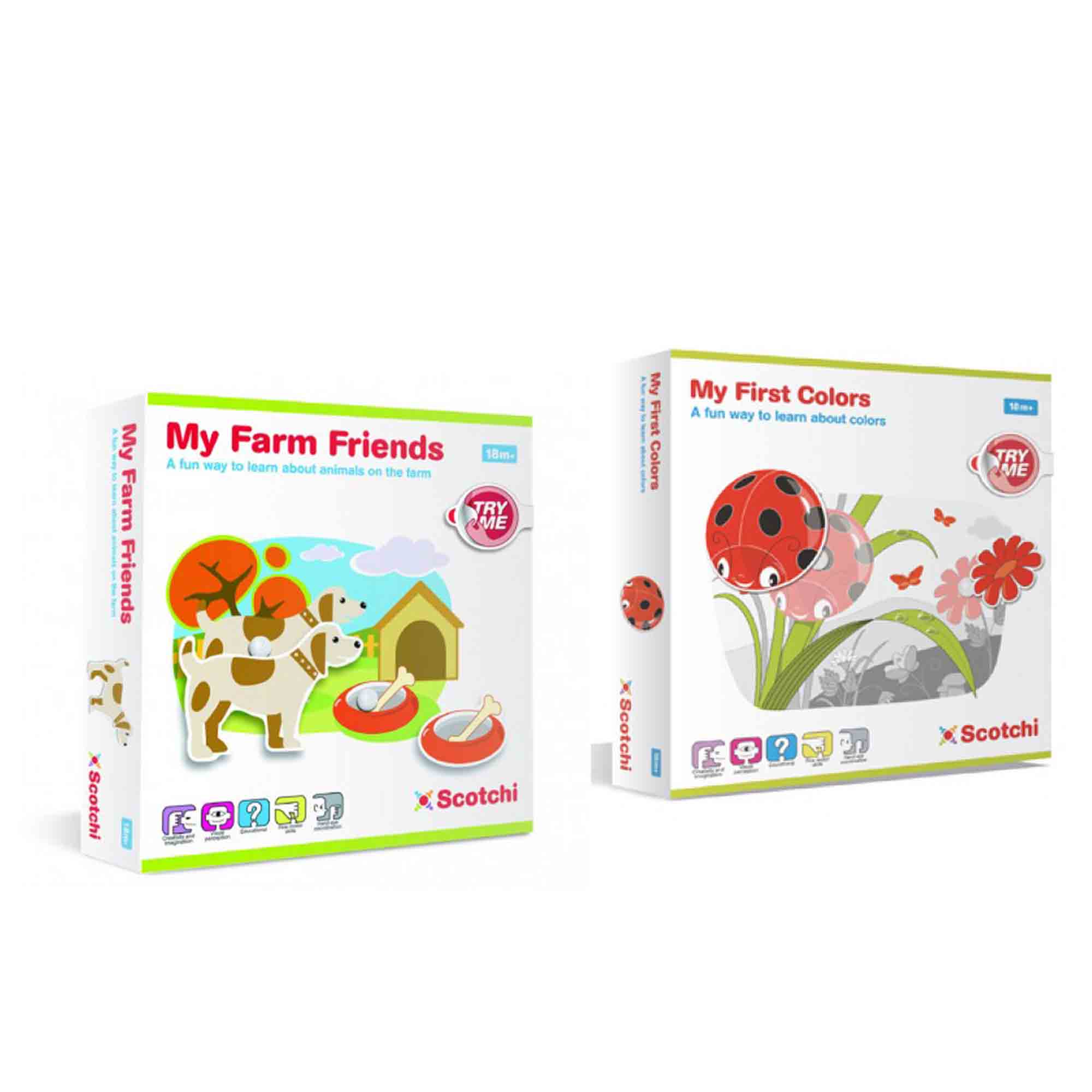 Scotchi by Happy Kidz Children's Game My Farm Friends & My First Colors Game Set Scotchi by Happy Kidz Children's Game My Farm Friends & My First Colors Game Set