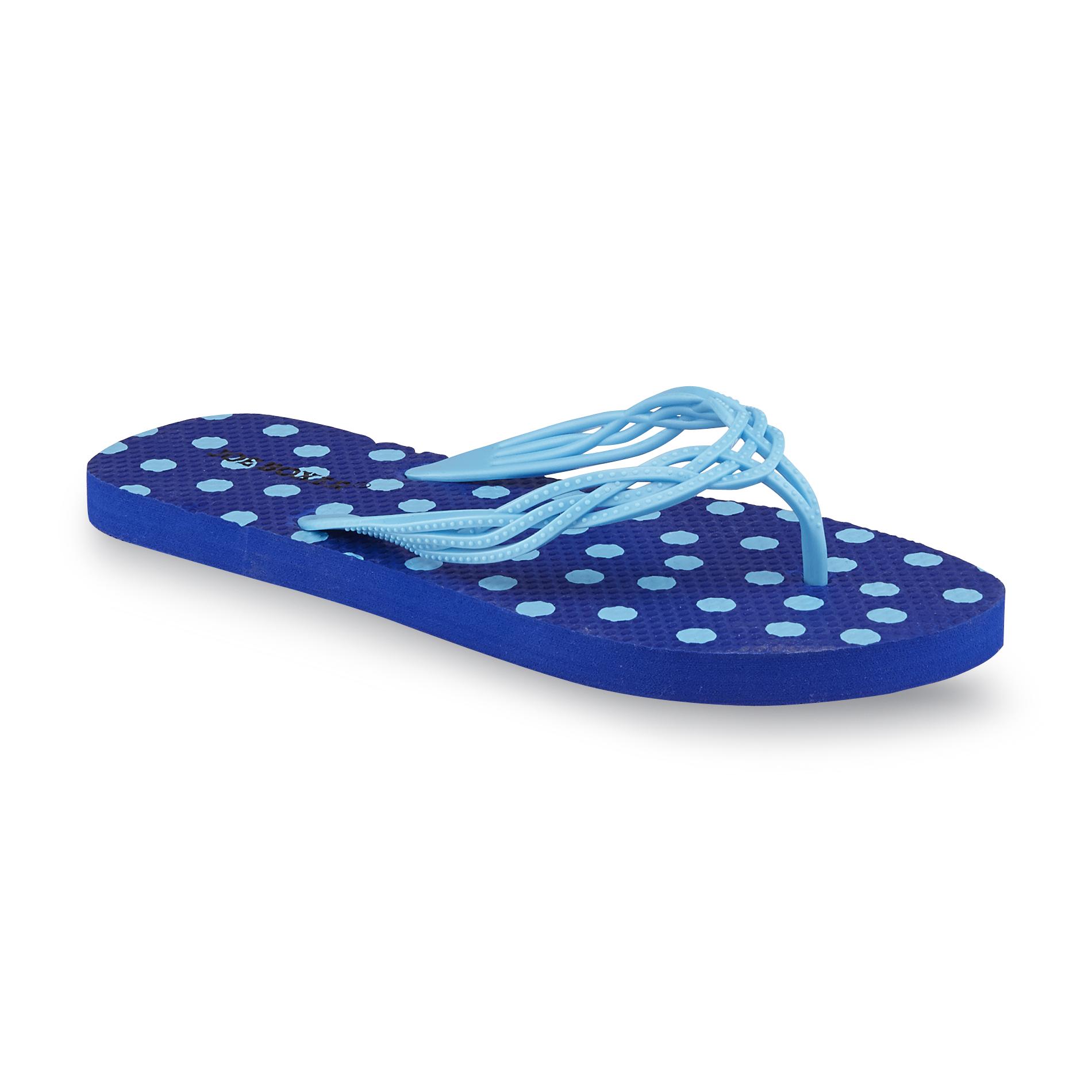 Joe Boxer Women's Brooke Blue/PolkaDot FlipFlop Shop Your Way
