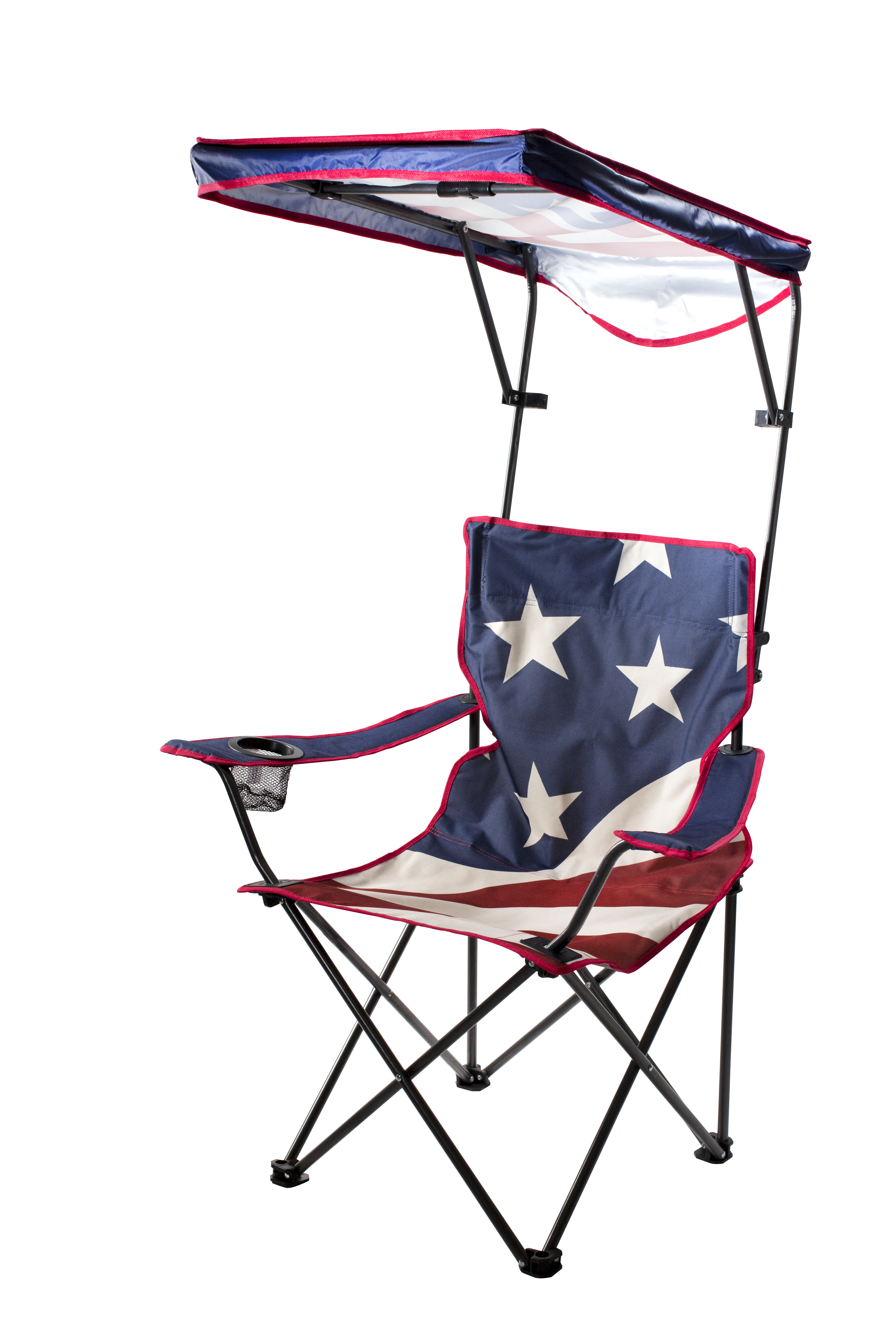 Quik Shade Canopy Camp Chair - American Flag Pattern