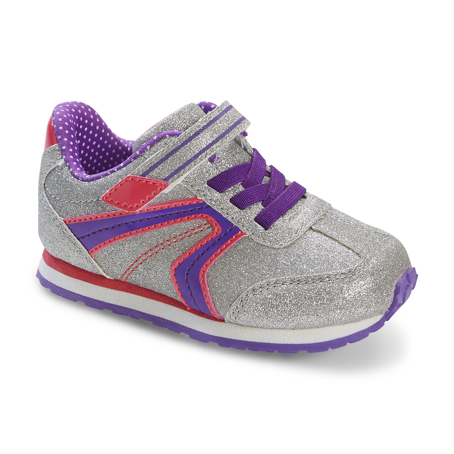 Toddler Girl's Lil Racer Silver/Purple/Pink Sneaker