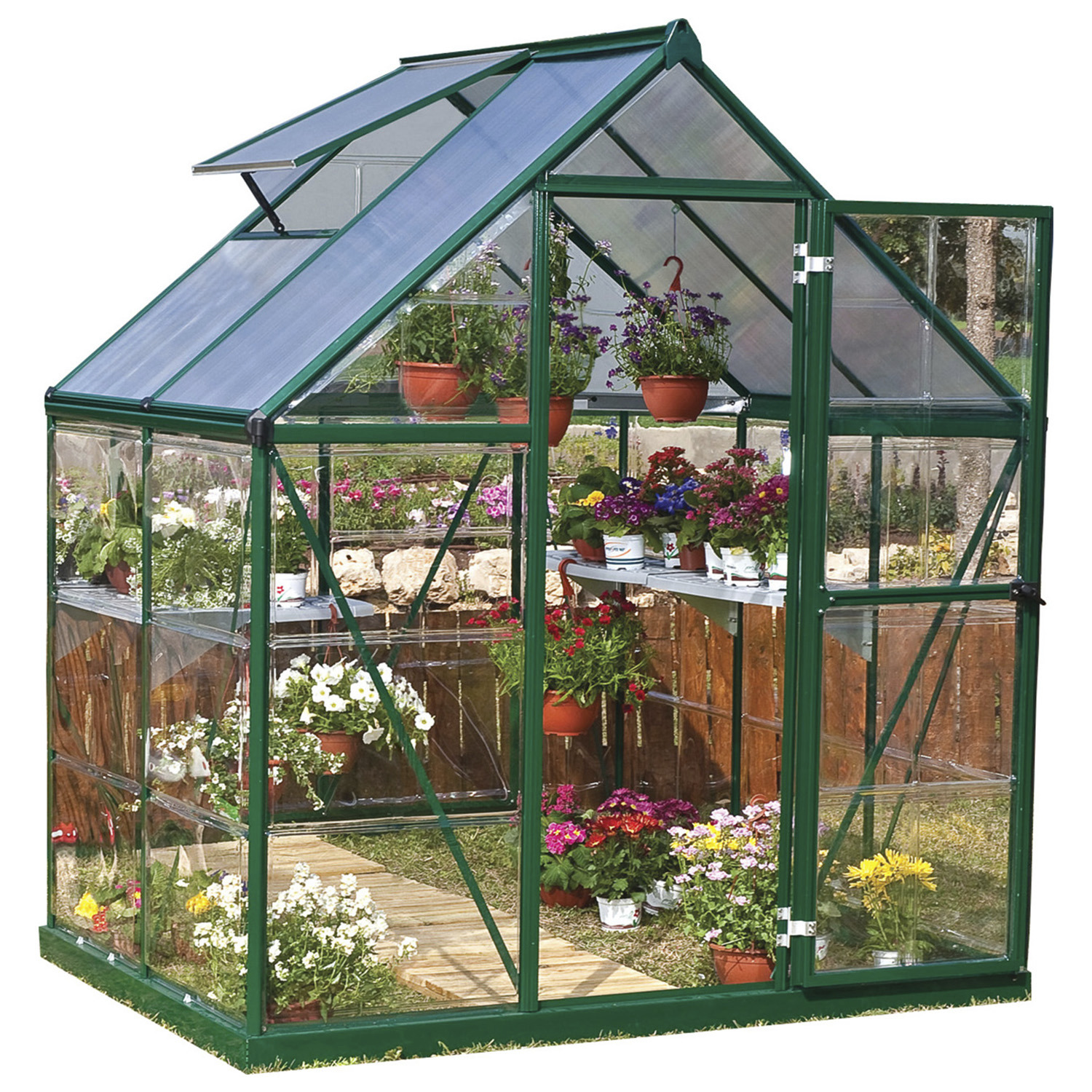 6' x 8' x 7' nature greenhouse - silver - palram.