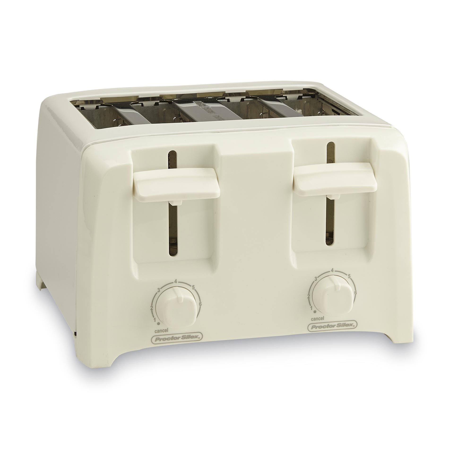 Proctor Silex Electronic 4 Slice Toaster White Extra Wide Slot Bread