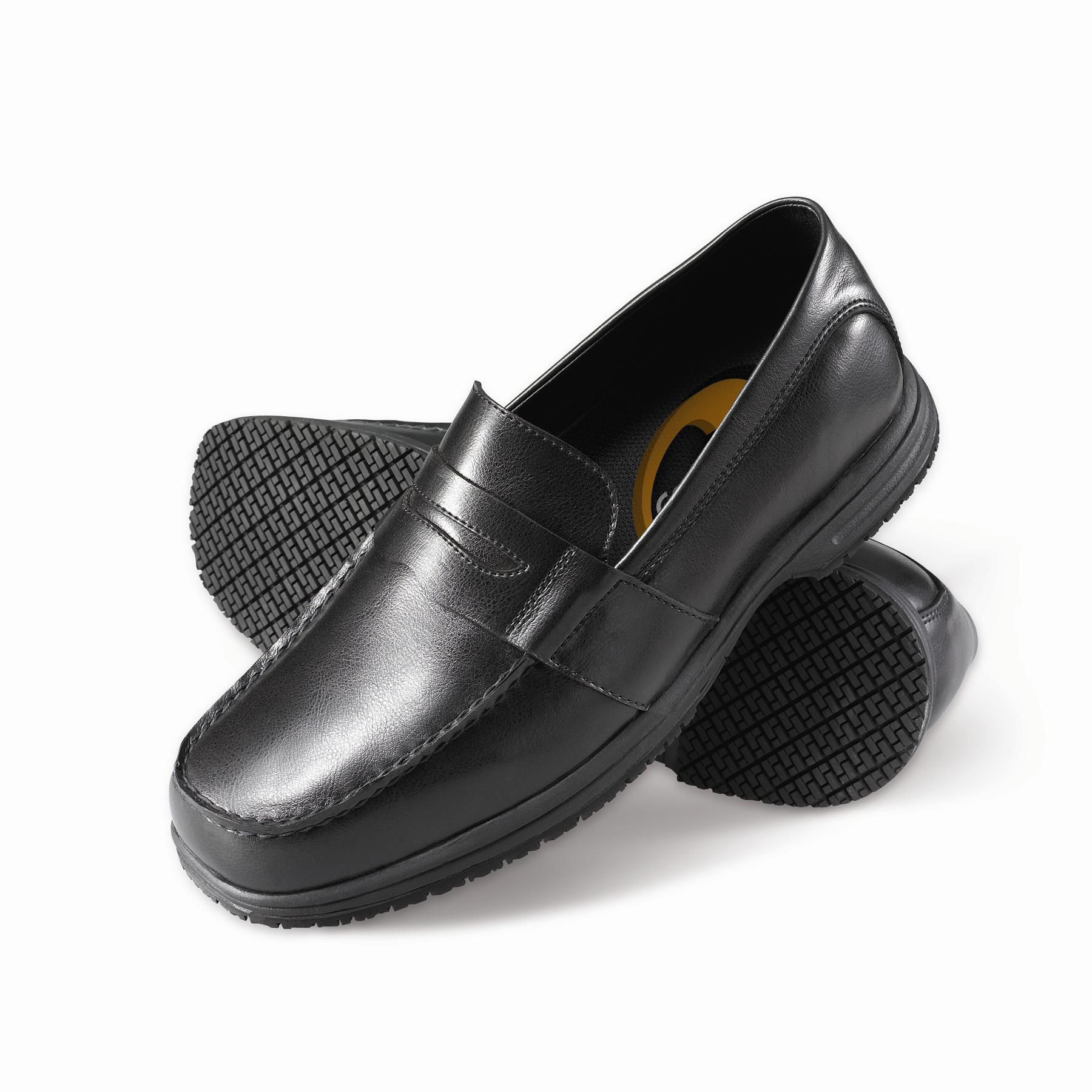 Genuine Grip Men's Slip-Resistant Penny Loafer Casual Shoes #9530 Black at Kmart.com
