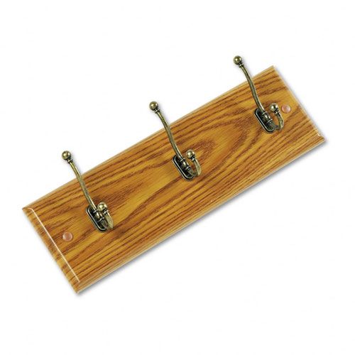 Safco Wall Rack, Three Double-Hooks, Wood, Medium Oak at Kmart.com