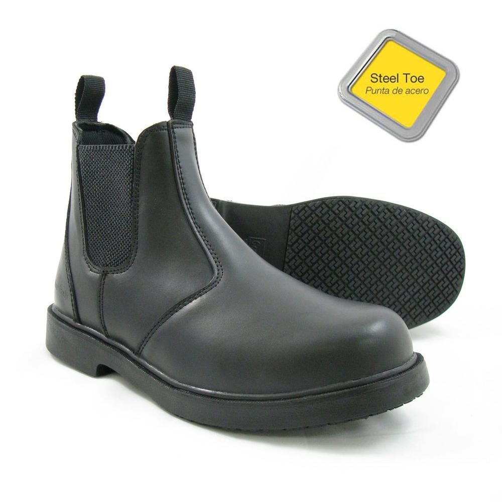 Men&#39;s Slip-Resistant Steel Toe Twin Gore Work Boots #7140 Black