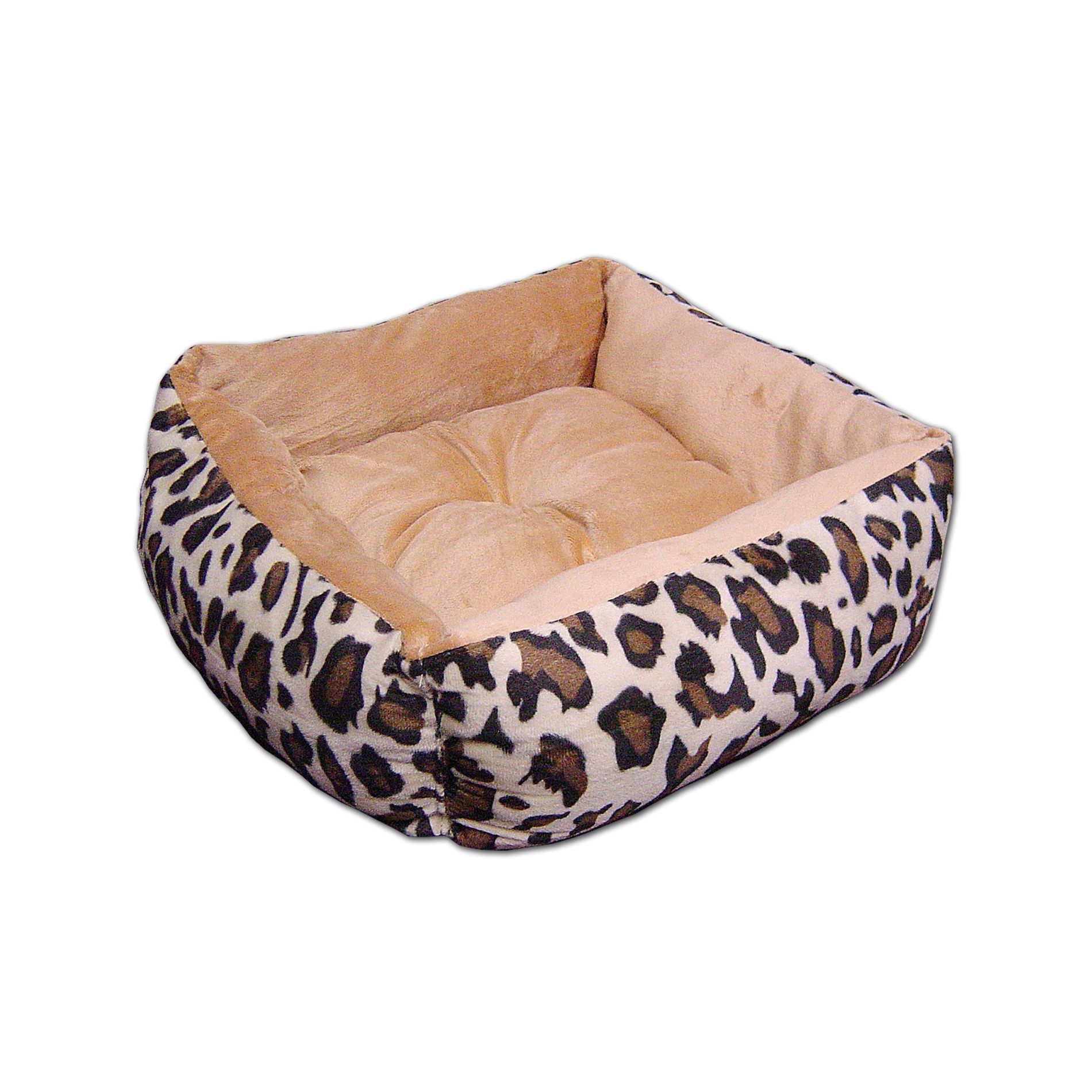 Extra Extra Small Soft Plush Flip Leopard Pet Bed