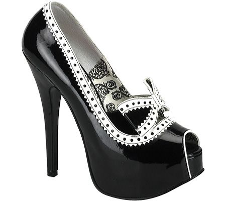 Bordello Women's Teeze 15 - Black/White Patent at Sears.com
