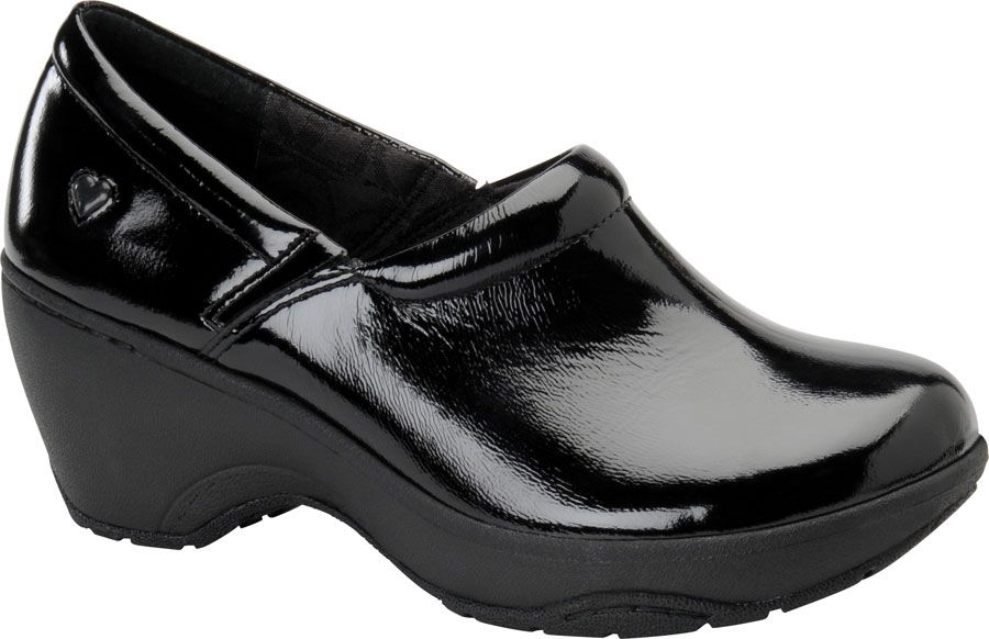 Bryar Slip-Resistant Black Patent Women's Nursing Shoe # 251311