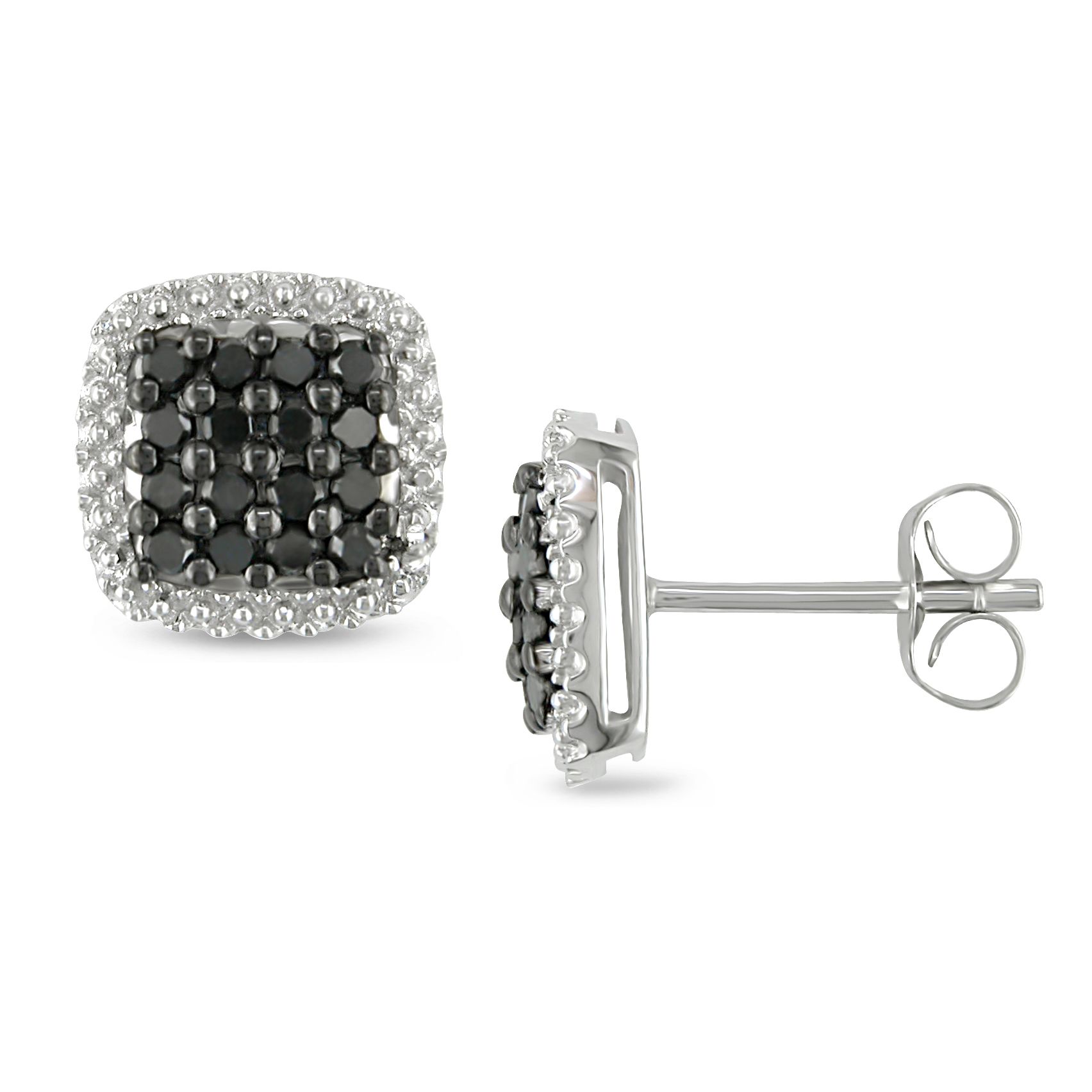   0.50 cttw Black Diamond Earrings in 10k White Gold at Sears.com