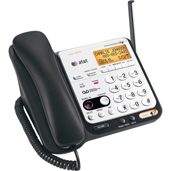 At & t 2-Line DECT 6.0 Corded/Cordless Phone with Caller ID and ITAD- TL86109