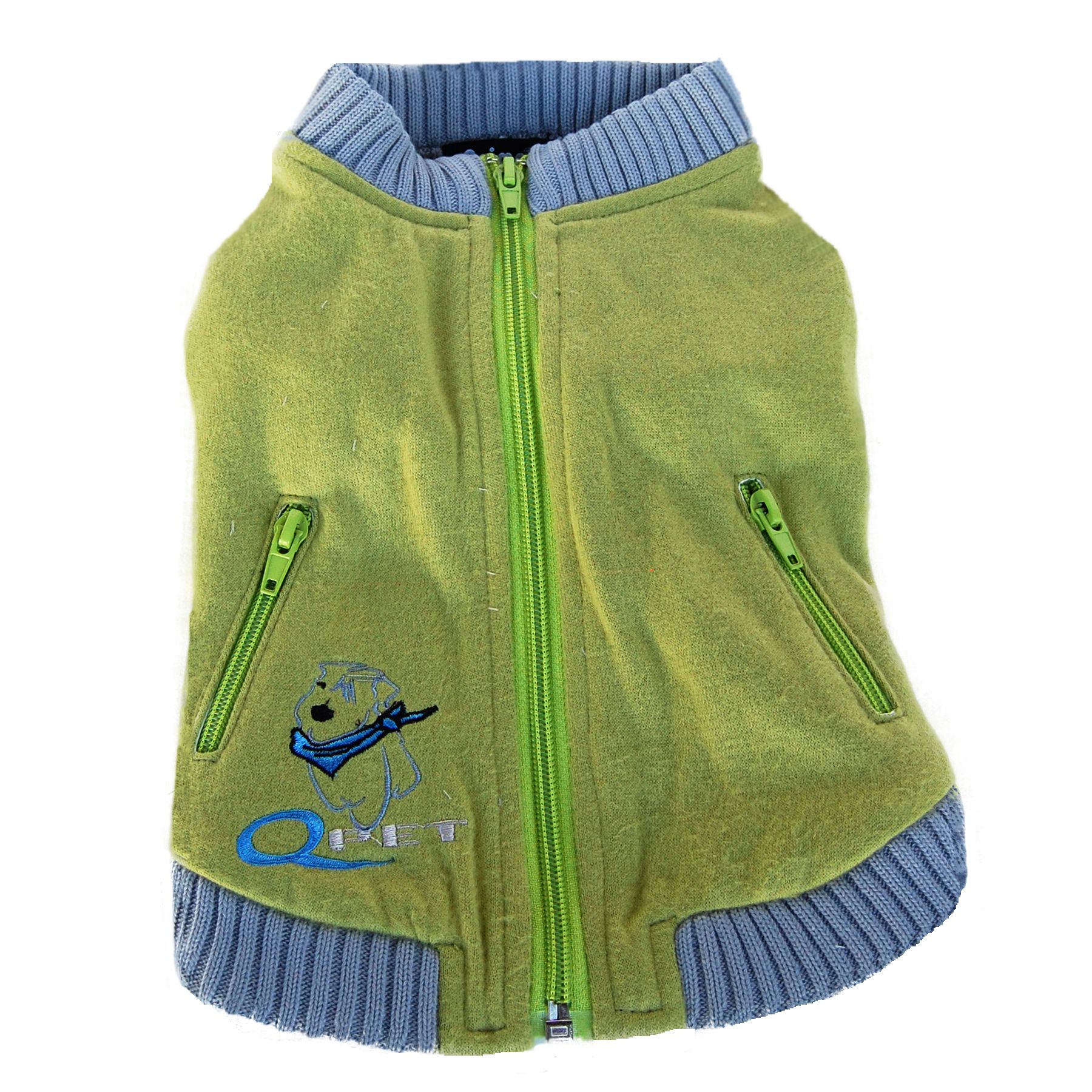 Zip-up Wool Sweatshirt - Light Green - Small                                                                                     at mygofer.com
