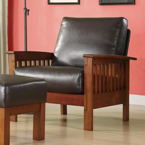 Marlin Mission-Inspired Arm Chair in Brown