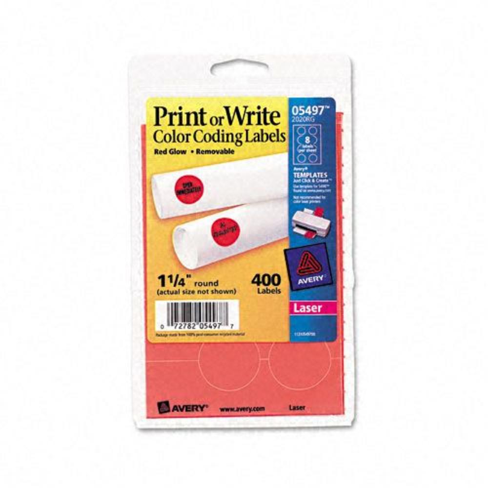 Avery AVE05497 Print or Write Round Color-Coding Removable Labels