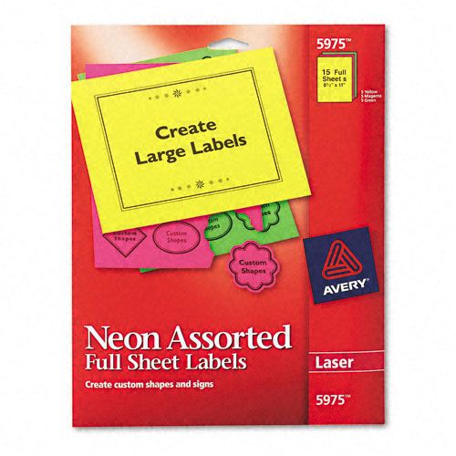 Avery Neon Laser Labels, Rectangle at Kmart.com