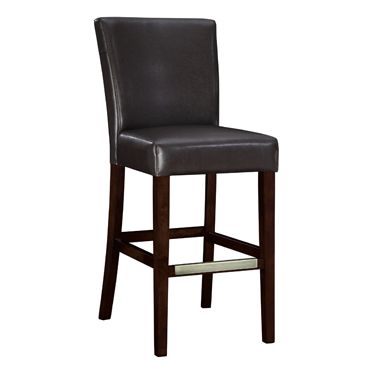 Brown Bonded Leather Bar Stool, 30-1/4in seat height