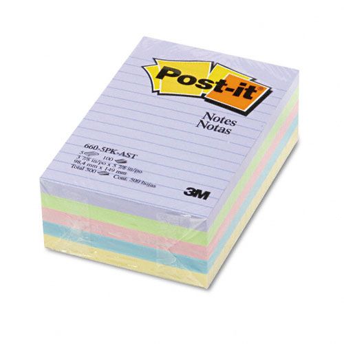 Post-it 4x6, Ruled, Five Colors, Five 100-Sheet Pads/pack at Kmart.com