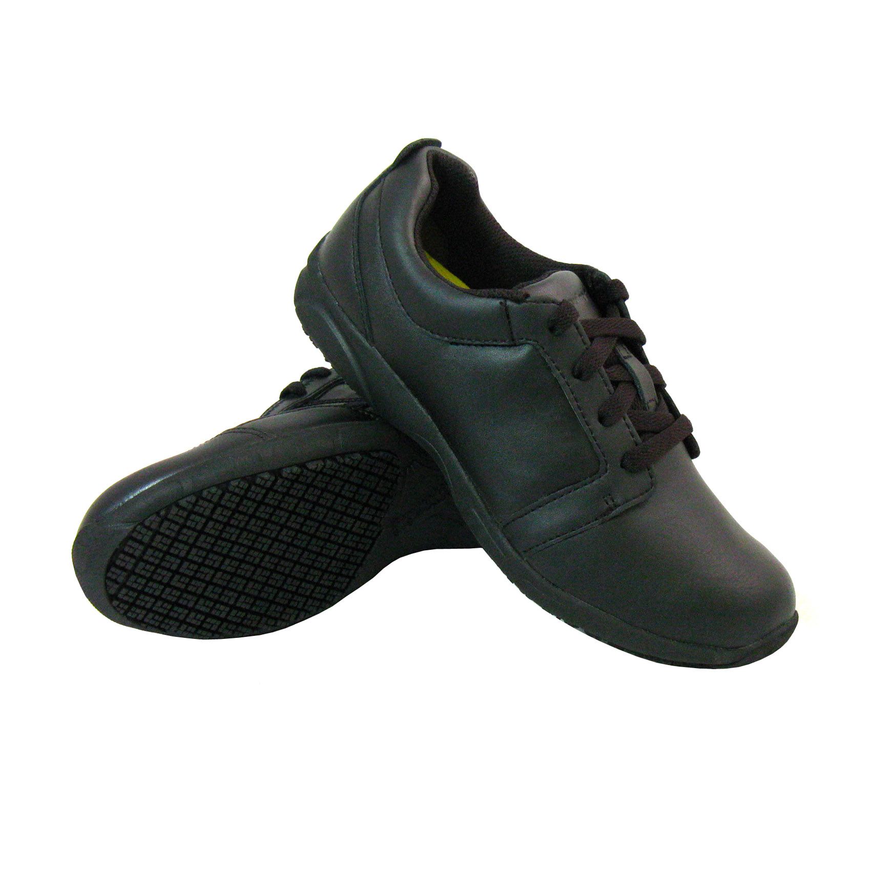 Genuine Grip Women Slip-Resistant Oxfords Casual Shoes #320 Black Leather