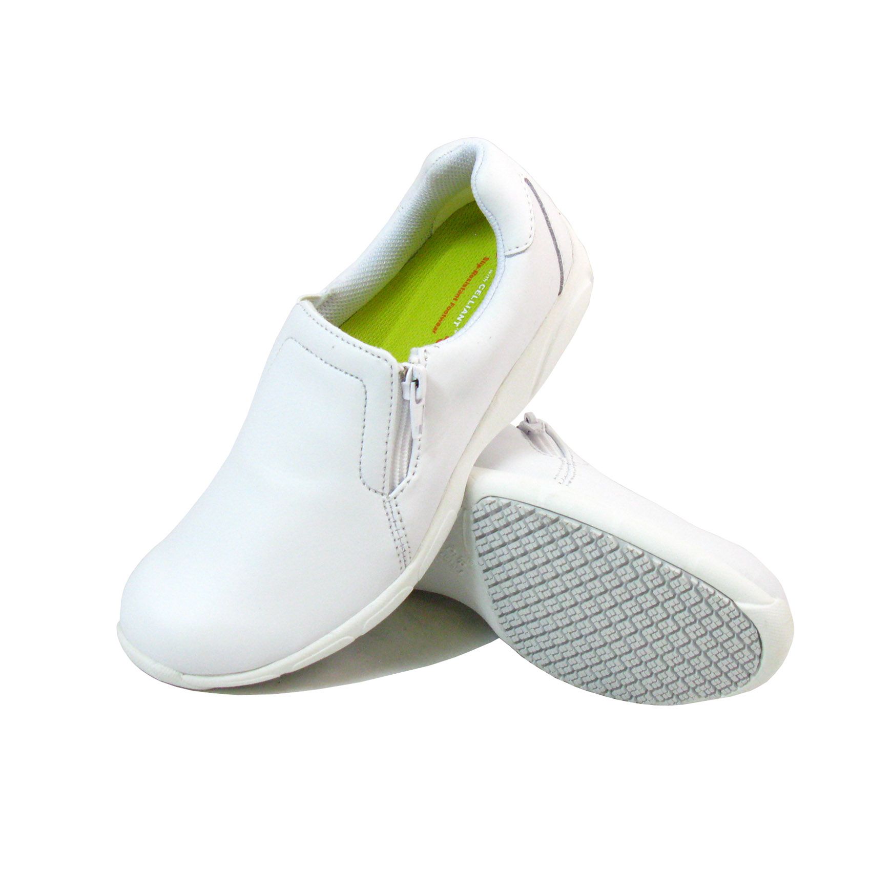Genuine Grip Women Slip-Resistant Slip-on Casual Shoes #315 White Leather