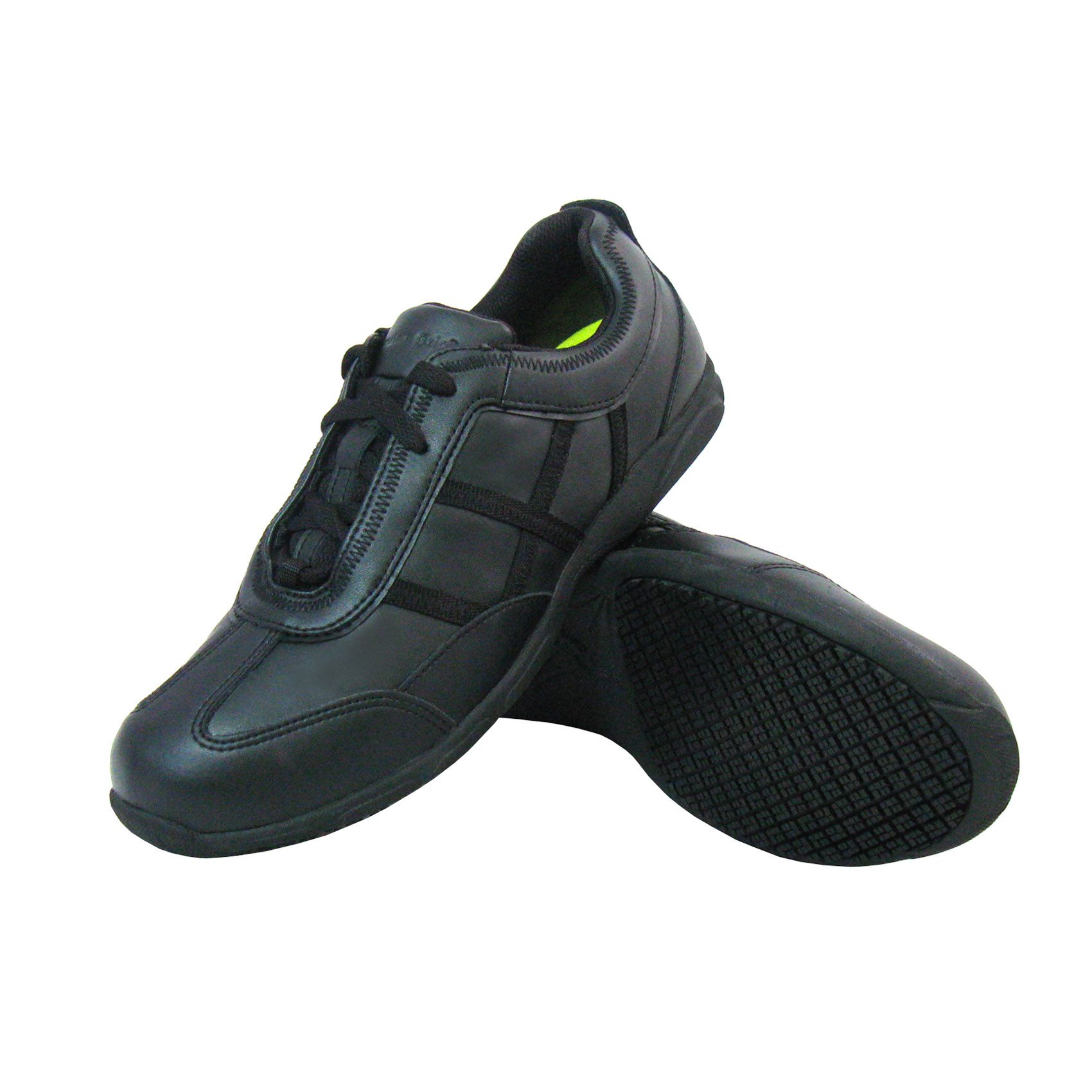 Genuine Grip Women Slip-Resistant Athletic Casual Shoes #330 Black Leather at Kmart.com