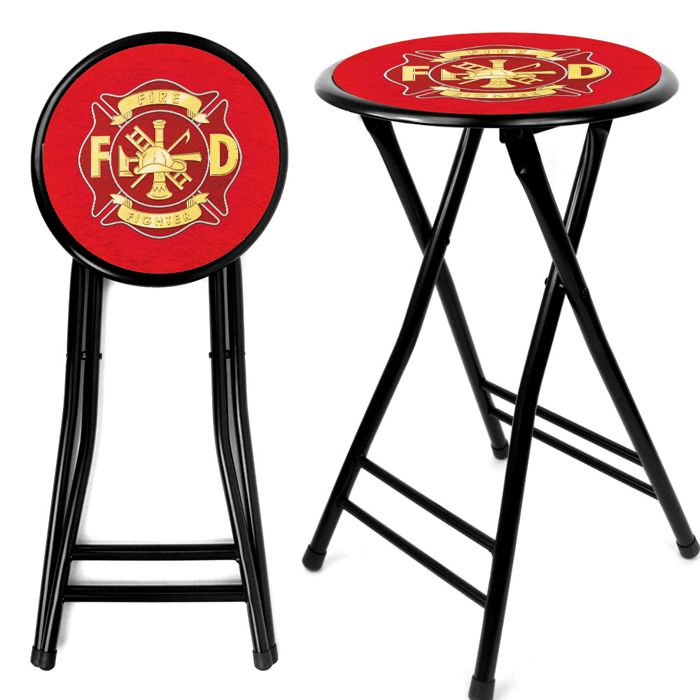 Trademark Fire Fighter 24Inch Cushioned Folding Stool - Black at Kmart.com
