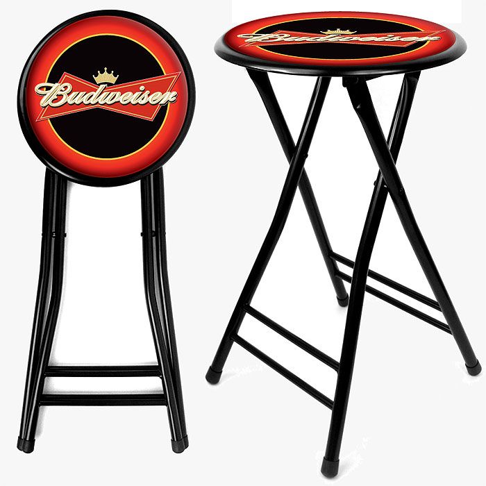 Trademark Budweiser 24 Inch Cushioned Folding Stool - Black at Kmart.com