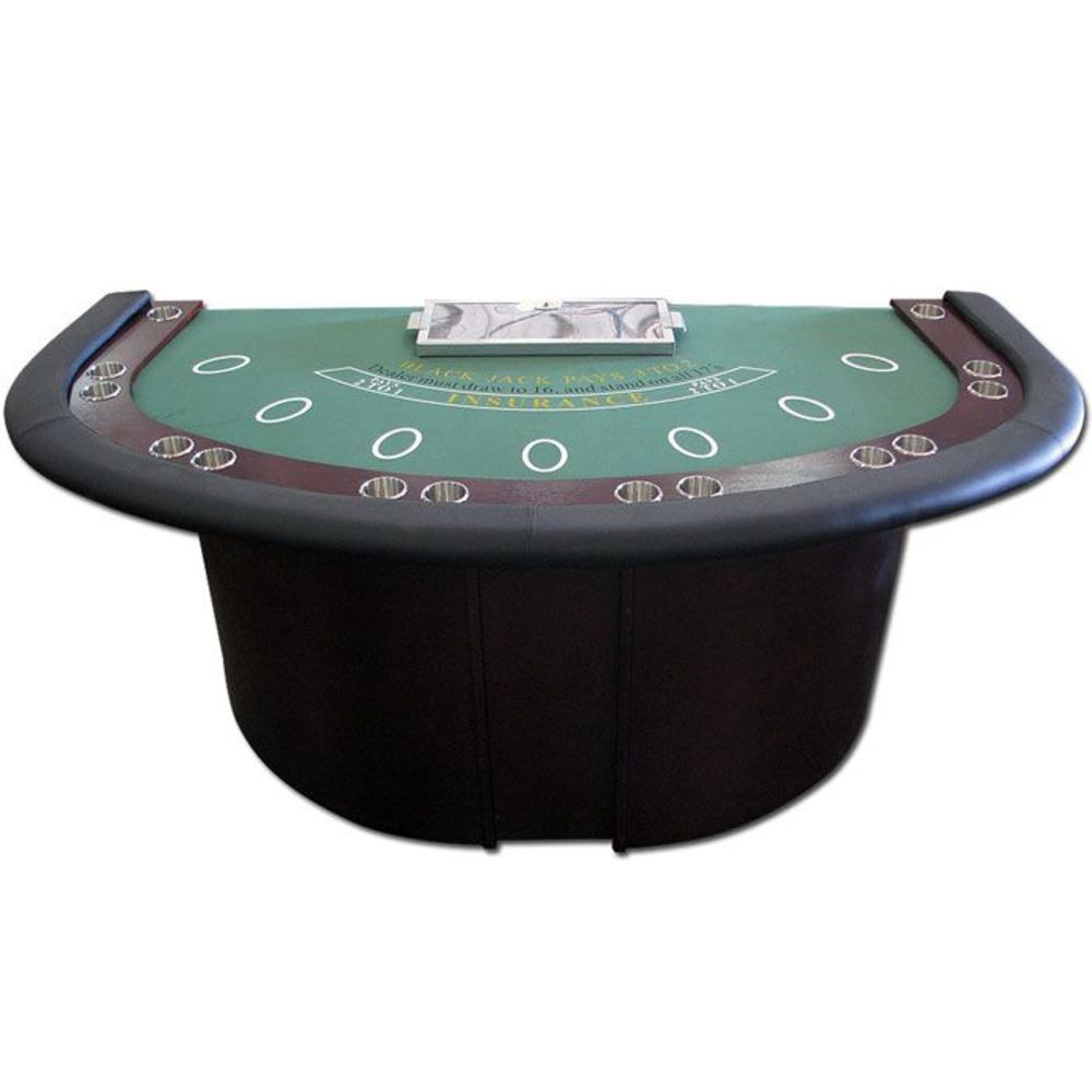 Deluxe Blackjack Table with Pedestal Legs metal locking tray