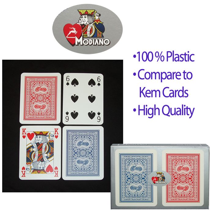 Modiano 100% Plastic Poker Size Reg Index Old Trophy Setup
