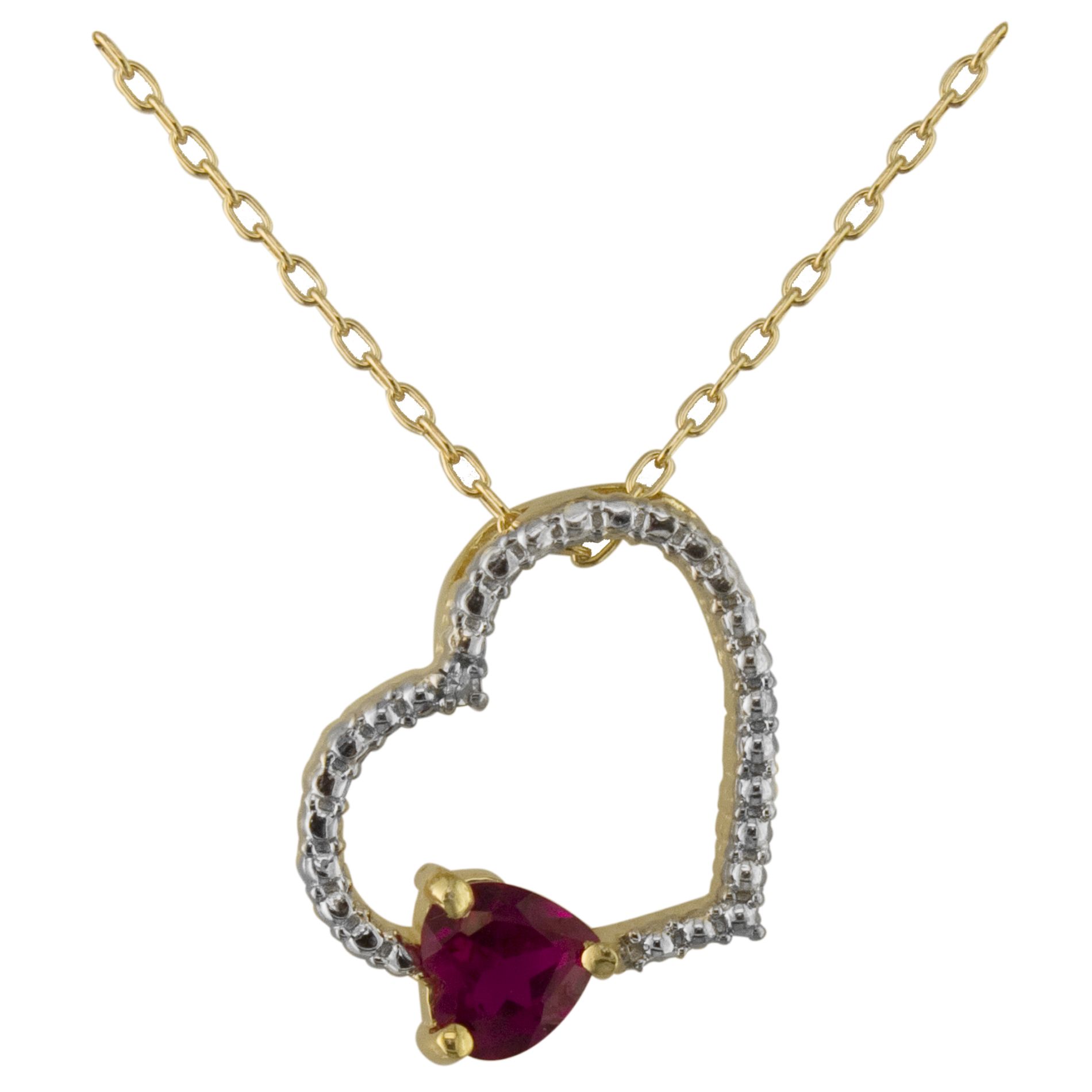 18K Gold over Sterling Silver Created Ruby and Diamond Accent Pendant at Kmart.com