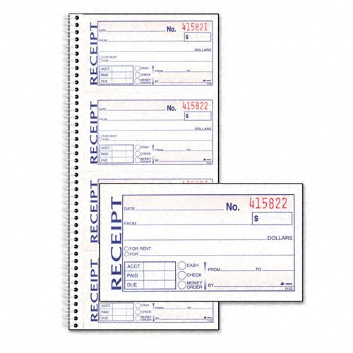 Spiralbound Money/Rent Receipt Book