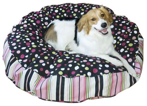 Happy Hounds Scout Deluxe Round Dog Bed - Extra Small (24") - Black/Pink at Kmart.com