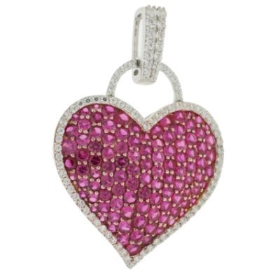 Pretty in Pave Lab Created Ruby Heart Pendant at Kmart.com