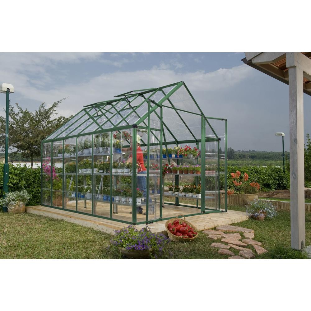 Palram HG8012G Snap and Grow 8 x 12 Greenhouse - Green