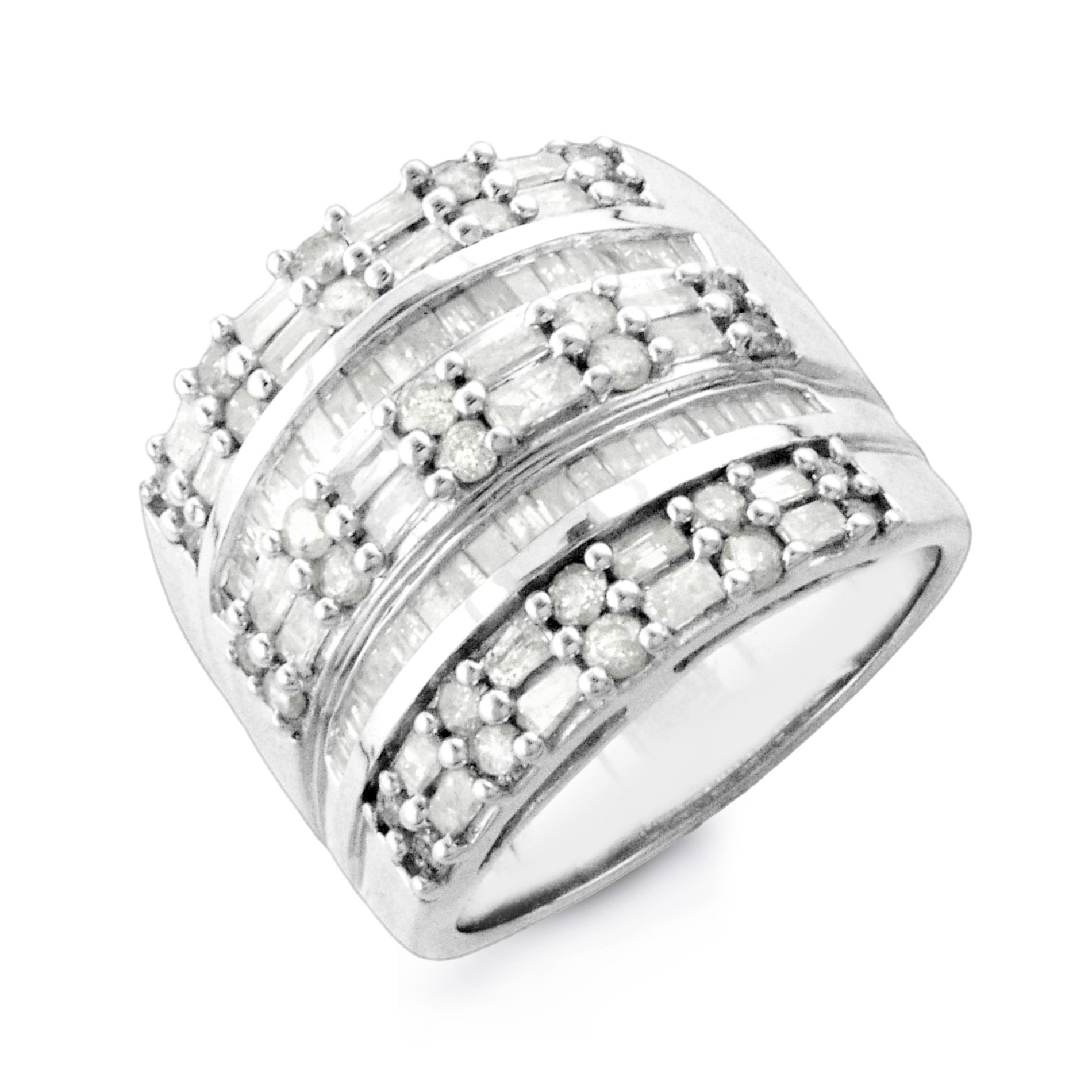 SS 2cttw Diamond Wide Band Ring