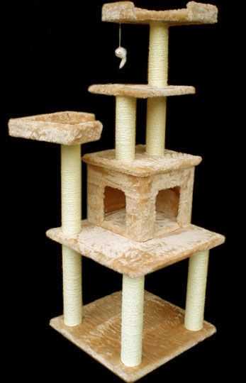 Majestic Pet 64" Kitty Cat Furniture Scratcher Sisal Scratching post Condo House Tree at Kmart.com