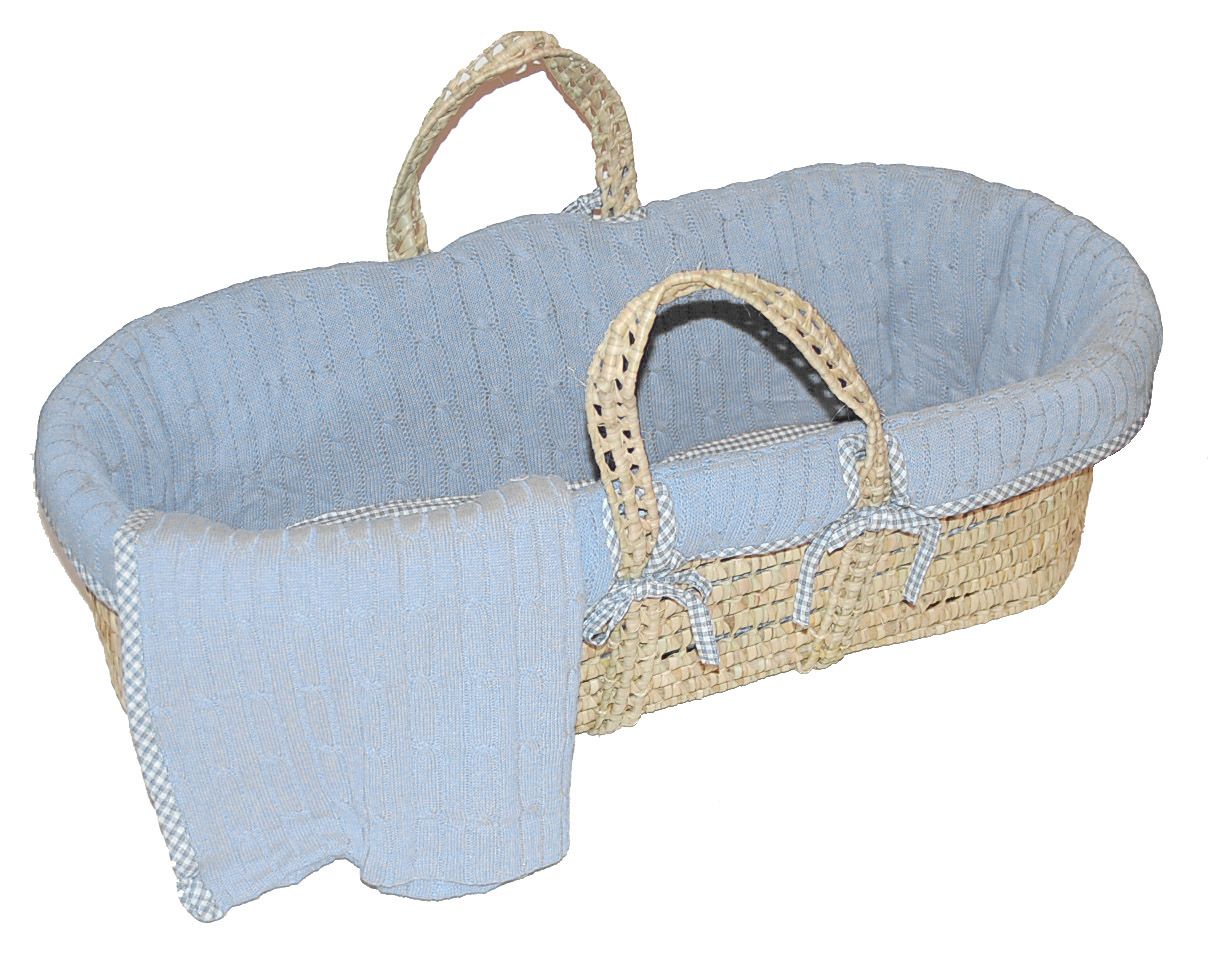 Tadpoles Cable Knit Moses Basket Set - Blue at Sears.com