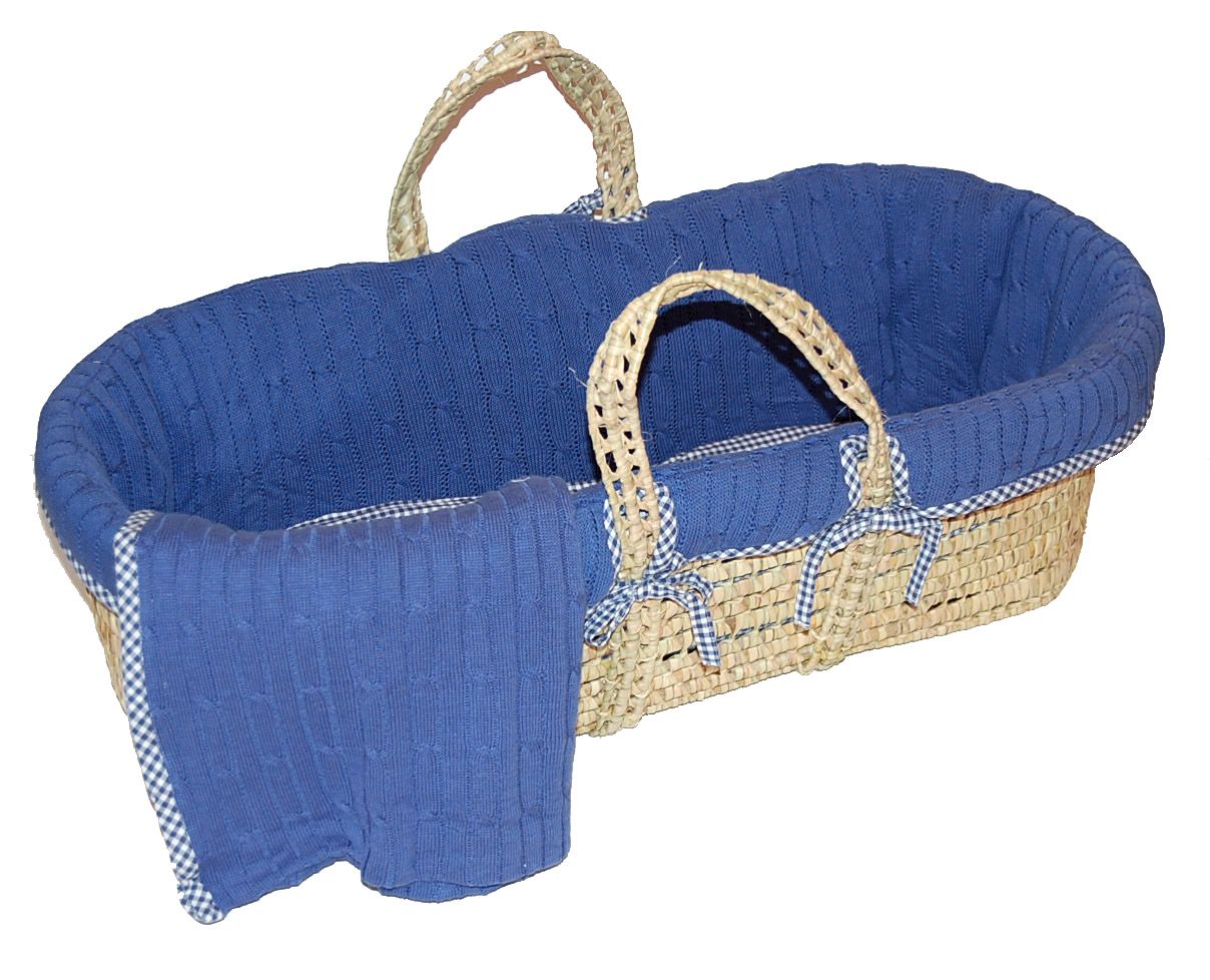Tadpoles Cable Knit Moses Basket Set - Navy at Kmart.com