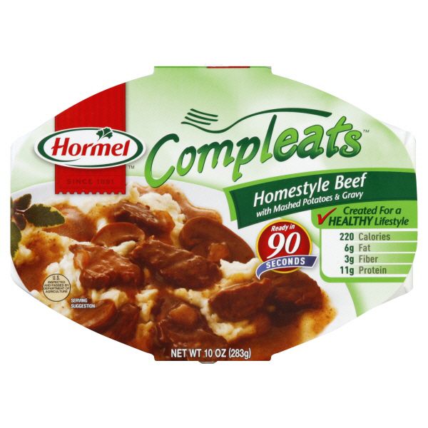 Beef With Mashed Potatoes & Gravy Compleats 10 OZ MICROWAVE BOWL